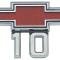 OER 1967-68 Chevy Pickup, 1969-72 G10 Van "Bow Tie 10" Front Fender Emblem Set, with Hardware, Pair, GM Licensed 3961365