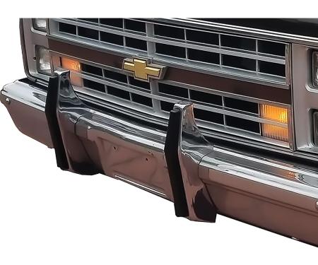 1981-87 Chevy, GMC Pickup, Blazer, Jimmy, Suburban, Front Bumper Guard Set, Chrome, with Impact Strip, w/Hardware, Pair
