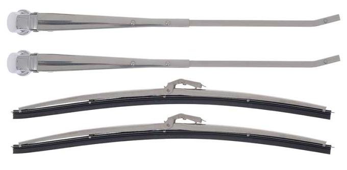 OER Stainless Windshield Wiper/Blade Arm Set, 15" Anco Style Blades *R864