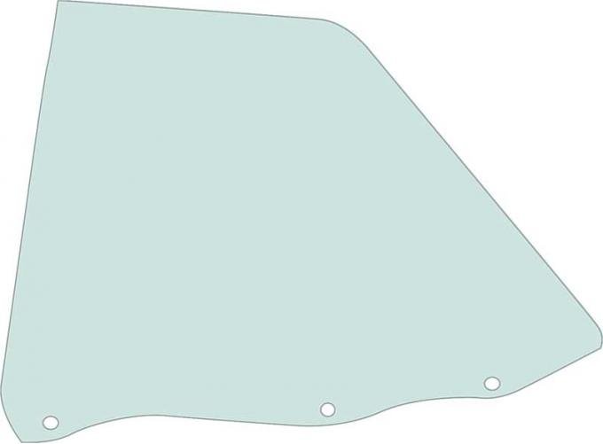 OER 1965-66 Buick, Chevy, Pontiac, Oldsmobile, Full Size, Rear Quarter Glass, 2 Door Convertible, Light Green Tint, LH Driver Side QG3434T
