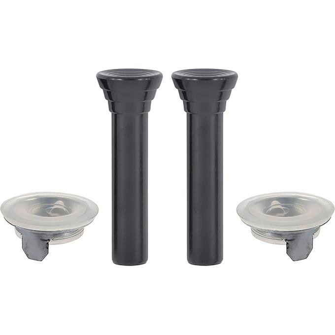 1965-66 GM Full Size, Door Lock Knob Kit, Plastic, Black Knobs, With Clear Ferrules