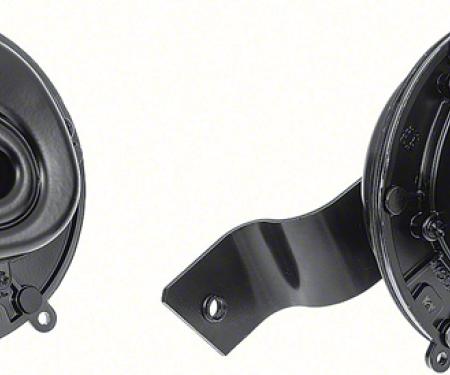 1963 Chevrolet Impala, Bel Air, Biscayne, Horn Assembly, with Brackets, Pair