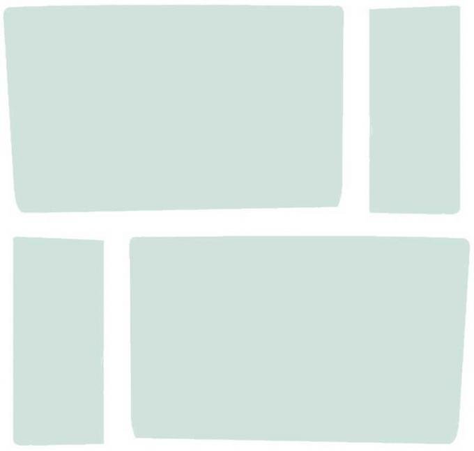 OER 1955-57 Chevrolet Sedan Delivery 4-Piece Green Tint Side Window Glass Set TF41055C