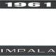 OER 1961 Impala Style #2 Black and Chrome License Plate Frame with White Lettering LF2246102A