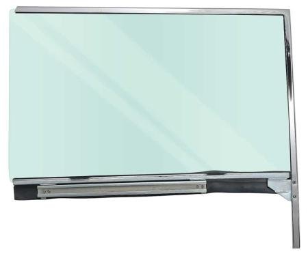 1955-57 2-Door Hardtop/Convertible Door Glass Assembly RH Green Tint