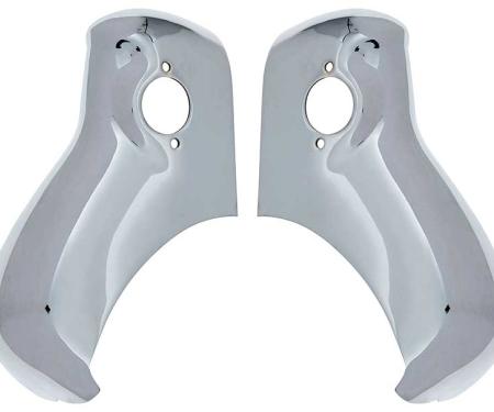 OER 1955 Chevrolet Bel Air, 150, 210, Rear Bumper Guards, Chrome, w/o Hardware, Except Wagon, Nomad, RH & LH, Pair TF400891