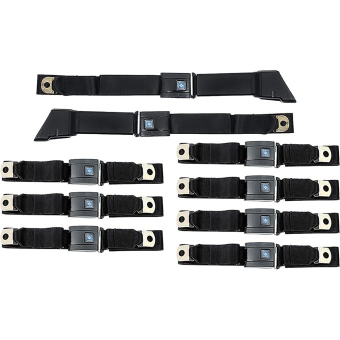 OER 1967-72, Chevrolet / GMC Suburban, Seat Belt Set, Retractable RH and LH, Non-Retractable Center, 9-Pcs *R199