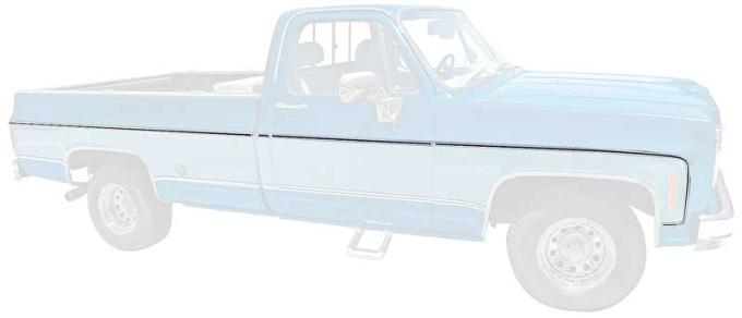 OER 1973-80 Chevrolet, GMC Pickup, Upper Body Side Molding Set, Short Bed, 8 Piece Set *R1098