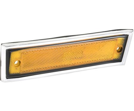 OER 1981-91 GM Truck, Front Side Marker Lamp, Amber, With Polished Trim Bezel and Gasket, LH, Driver Side 915557