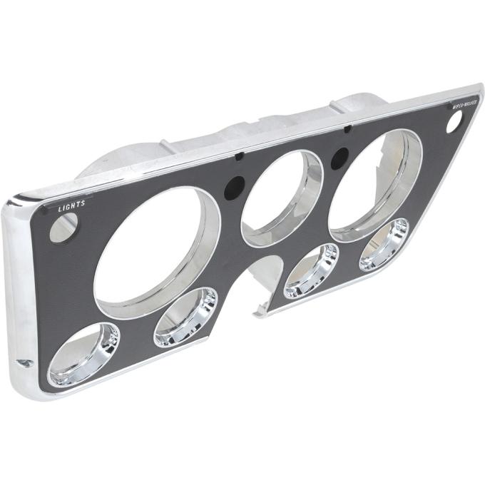 1969-72 Chevy, GMC Pickup, Blazer, Jimmy, Suburban, Dash Instrument Bezel, 7 Gauge, Black, with Chrome Accents CX1004