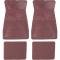 1973-87 GM, Rubber Floor Mat Set, with GM Logo, Factory Style, Set of 4, Dark Red