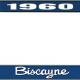 OER 1960 Biscayne Style #2 Blue and Chrome License Plate Frame with White Lettering LF2266002B