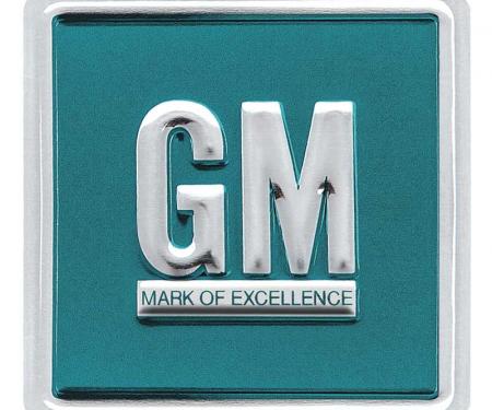 OER 1964-67 "GM Mark Of Excellence" Door Deflector Decal, Embossed, Aqua, Each PD8000
