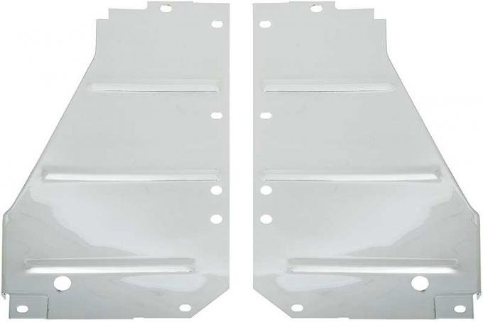 OER 1956 Chevy Bel Air. 150, 210, Nomad, Radiator Side Filler Panels, Chrome, Pair TF401189