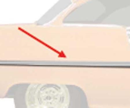 1955 Chevrolet 210, Quarter Panel Molding, 2 Door, Hardtop, Sedan, Stainless Steel, RH, Passenger Side