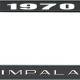 OER 1970 Impala Style #2 Black and Chrome License Plate Frame with White Lettering LF2247002A