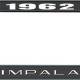 OER 1962 Impala Style #2 Black and Chrome License Plate Frame with White Lettering LF2246202A