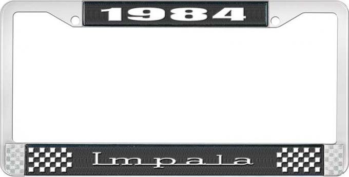 OER 1984 Impala Style #3 Black and Chrome License Plate Frame with White Lettering LF2248403A