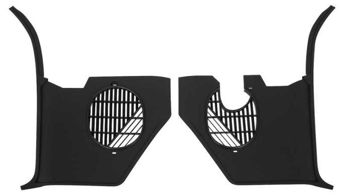 OER 1965-66 Impala, Bel Air, Biscayne, Caprice, Interior Kick Panels, with Air Conditioning, Black, Pair K669