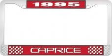 OER 1995 Caprice Style #2 Red and Chrome License Plate Frame with White Lettering LF2279502C