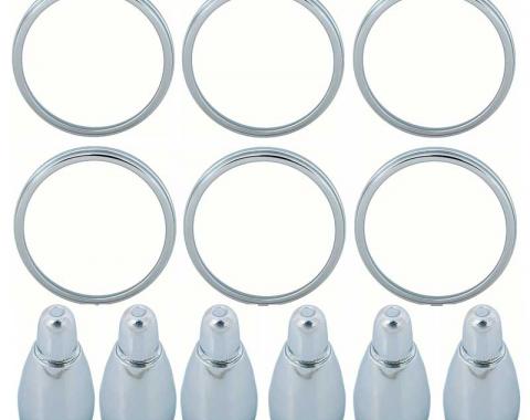OER 1965 Impala Tail Lamp Lens Trim Ring And Ornament Set Of 6 *881287