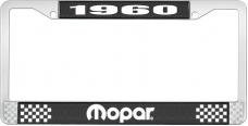 OER 1960 Mopar License Plate Frame - Black and Chrome with White Lettering LF121060A