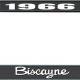 OER 1966 Biscayne Style #2 Black and Chrome License Plate Frame with White Lettering LF2266602A