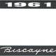 OER 1961 Biscayne Style #1 Black and Chrome License Plate Frame with White Lettering LF2266101A