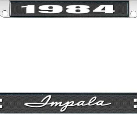 OER 1984 Impala Style #1 Black and Chrome License Plate Frame with White Lettering LF2248401A