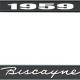 OER 1959 Biscayne Style #1 Black and Chrome License Plate Frame with White Lettering LF2265901A