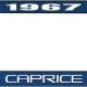 OER 1967 Caprice Style #2 Blue and Chrome License Plate Frame with White Lettering LF2276702B