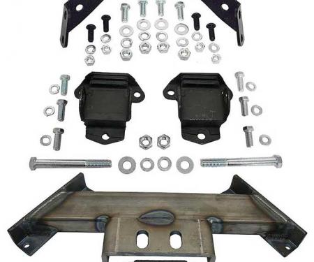 OER 1955-57 Chevrolet Convertible Transmission Crossmember with Stock Location Engine Brackets & Mounts TF800225