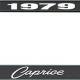 OER 1979 Caprice Style #1 Black and Chrome License Plate Frame with White Lettering *LF2277901A
