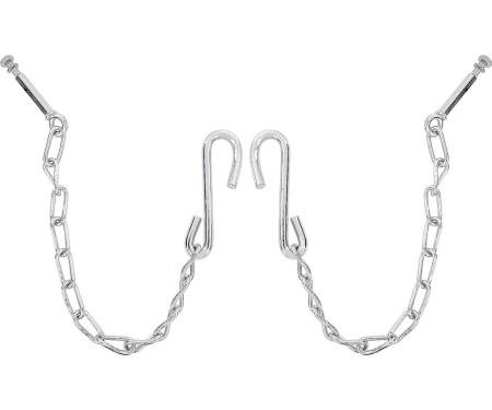 1954-87 Chevrolet, GMC Stepside Pickup, Tailgate Chain Set, with Hardware, Chrome Plated