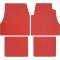 OER 1955-57 Chevy, Ribbed Rubber Floor Mat Set, with "Chevrolet" Crest , Front & Rear, Red, 4 Piece Set M55202