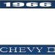OER 1966 Chevy II Blue and Chrome License Plate Frame with White Lettering *LF3556601B