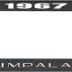 OER 1967 Impala Style #2 Black and Chrome License Plate Frame with White Lettering LF2246702A