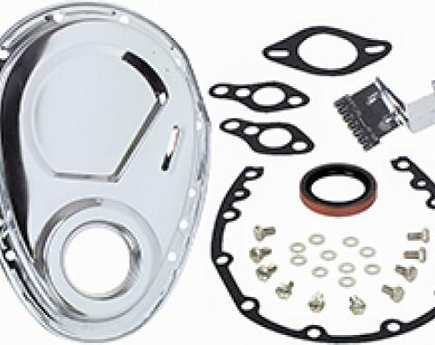 1955-91 Chevrolet, Chrome Timing Cover Set, Small Block