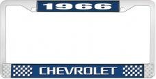 OER 1966 Chevrolet Style #3 Blue and Chrome License Plate Frame with White Lettering LF2236603B