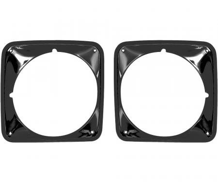 OER 1969-72 Chevy Pickup, Blazer, Suburban, Headlamp Bezel Set, LH and RH, Black 399070B