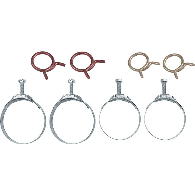 OER 1958-68 Radiator And Heater Hose Clamp Set, Includes 5/8", 3/4" Corbin Clamps, 2-1/16", 2-1/4" Tower Clamps, 8-Piece Set *R085677