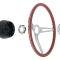 1969-72 GM, Comfort Grip Cushioned Steering Wheel Kit, 3-Spoke, Silver Spokes, Red Grip
