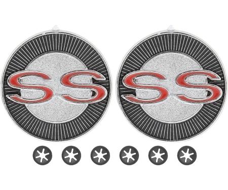 OER 1965 Impala SS, Interior Door Panel Emblem Set, Pair 14753