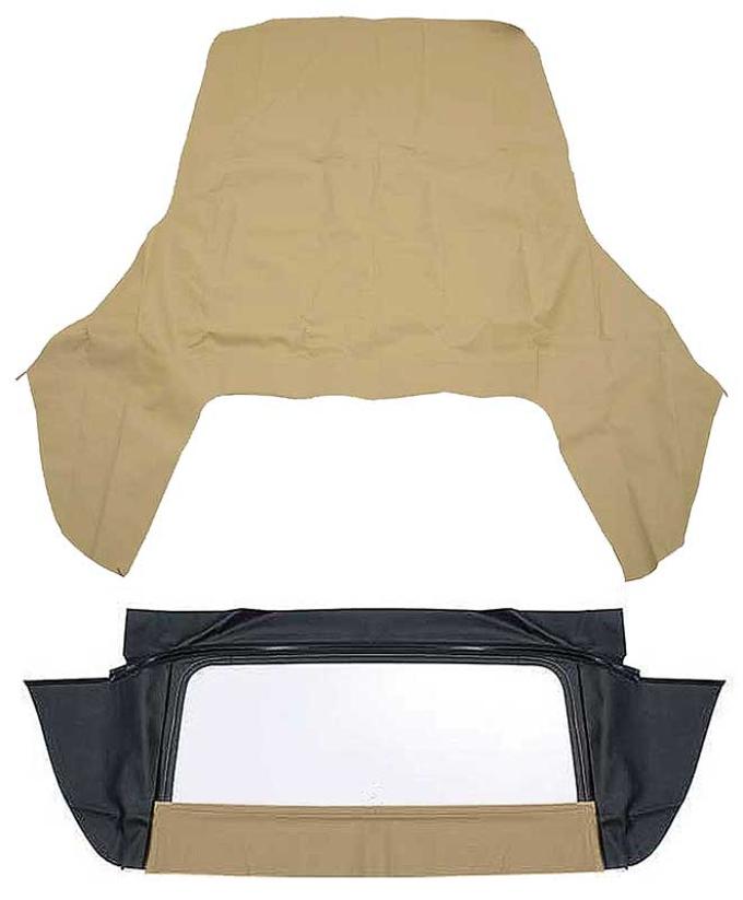 1971-76 GM B-Body, Convertible Top Kit, With Plastic Window, With Zipper, Vinyl, Buckskin
