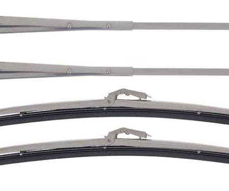 OER Stainless Windshield Wiper/Blade Arm Set, 15" Anco Style Blades *R864