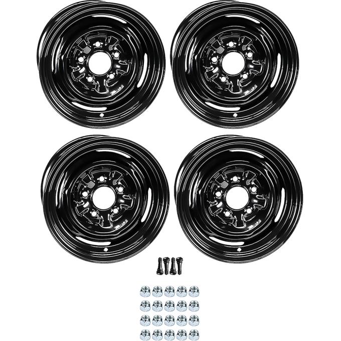 1955-87 GM Factory Style 14" Steel Wheels, Dog Dish Style, 6" Wide, 4-1/2" Backspacing