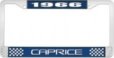 OER 1966 Caprice Style #2 Blue and Chrome License Plate Frame with White Lettering LF2276602B