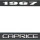 OER 1967 Caprice Style #2 Black and Chrome License Plate Frame with White Lettering LF2276702A