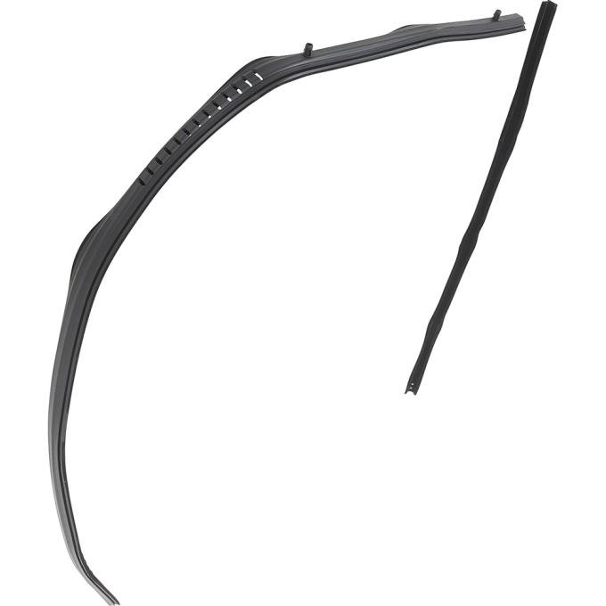 1973-80 Chevrolet, GMC Pickup, Blazer, Jimmy, Suburban, Door Glass Run Weatherstrip, with Division Bar Felt, RH Passenger Side