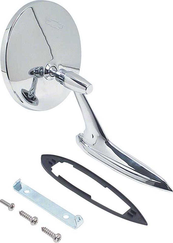 OER 1963-64 Impala / Full Size, Chevy II / Nova Outer Door Mirror With Bow Tie Logo 985878
